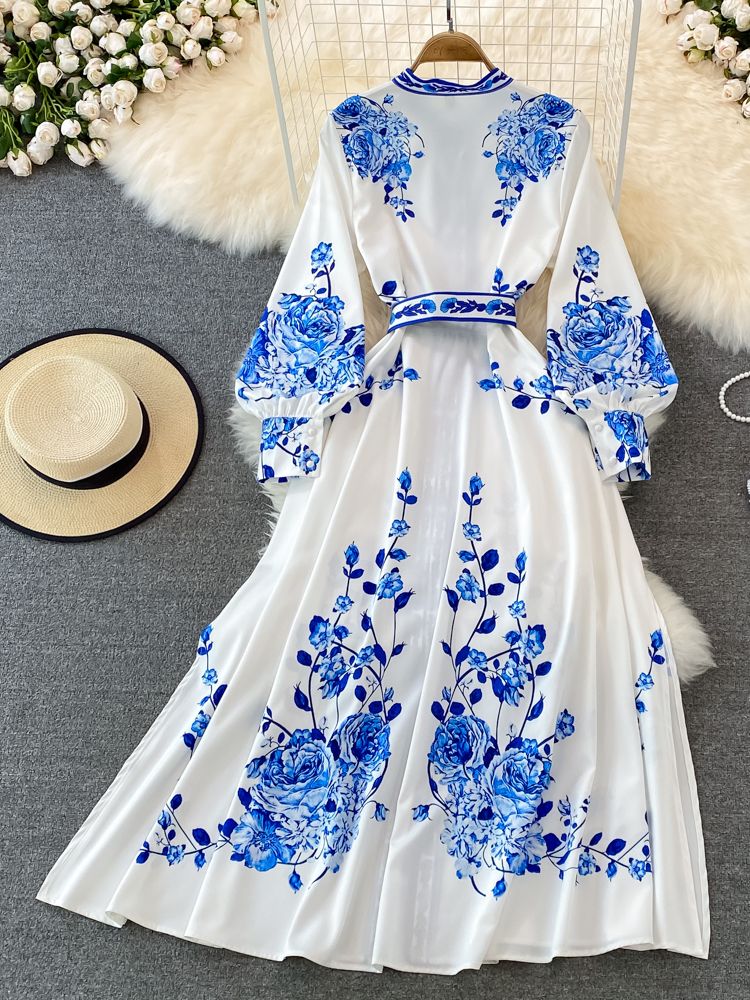 Elegantes Marlies Vintage Maxikleid mit Blumendruck