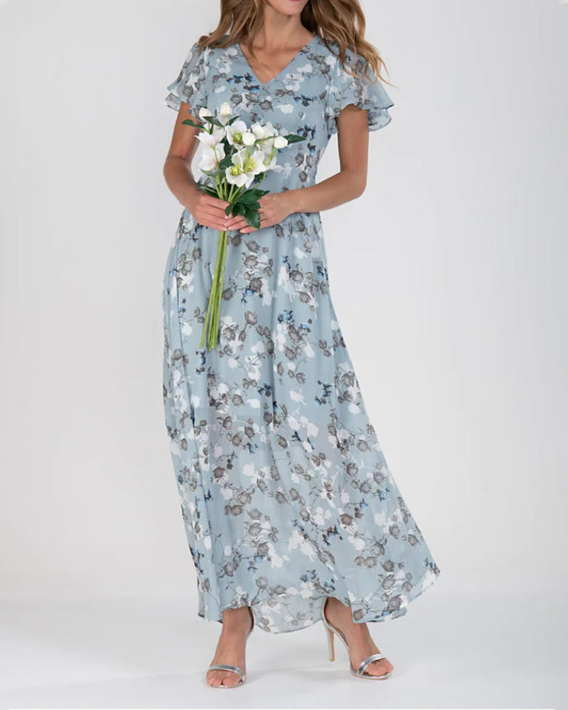 Elegantes Geblümtes Chiffonkleid Für Damen Für Dich