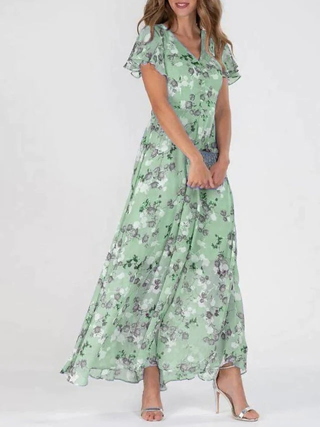 Elegantes Geblümtes Chiffonkleid Für Damen Für Dich