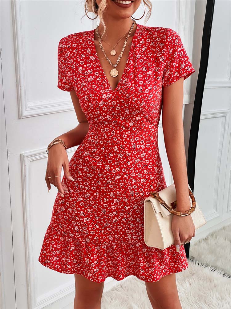 Bequemes Blumiges Kleid für Damen für dich im Alltag