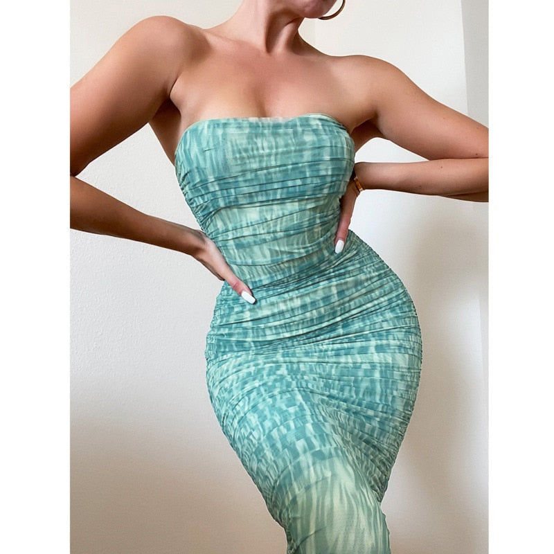 Elegantes Enganliegendes Kleid mit Schulterfreien Trägern