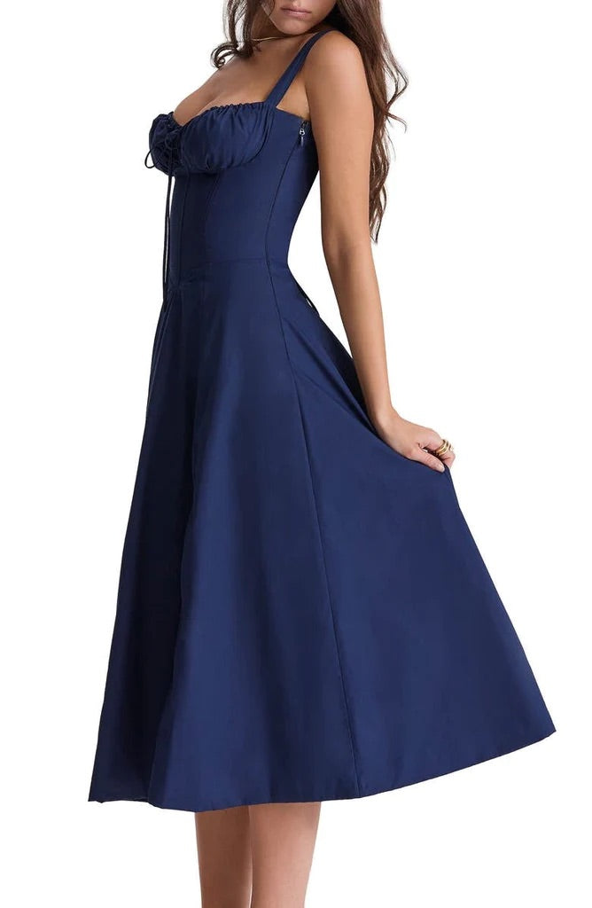 Bequemes und Blümchen Bustierkleid mit Taillenformung