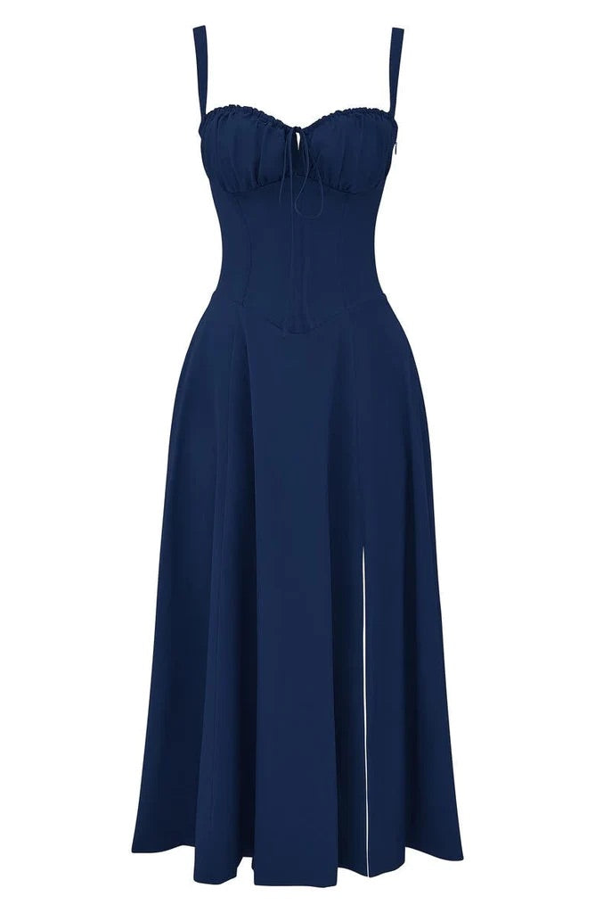 Bequemes und Blümchen Bustierkleid mit Taillenformung