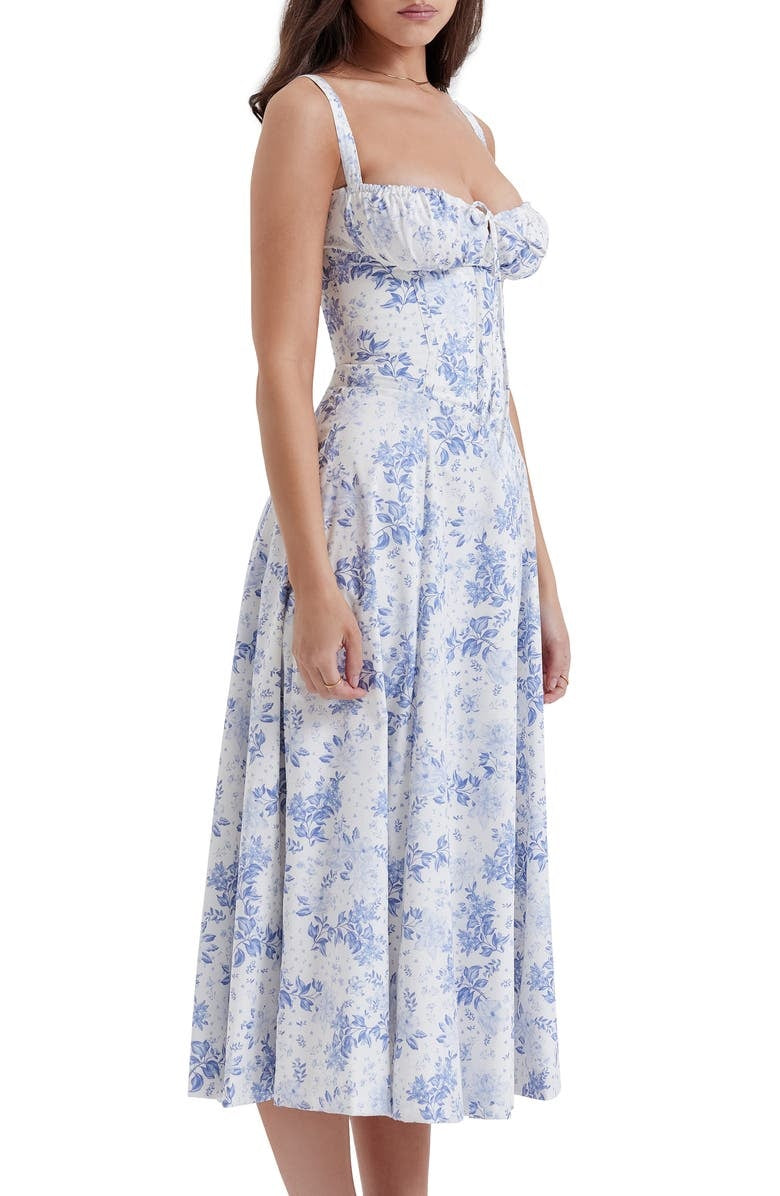 Bequemes und Blümchen Bustierkleid mit Taillenformung