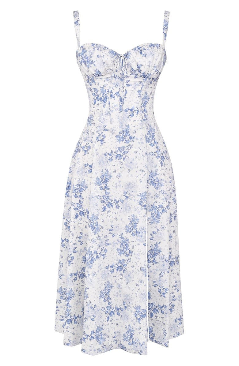 Bequemes und Blümchen Bustierkleid mit Taillenformung