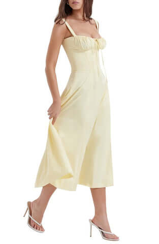 Bequemes und Blümchen Bustierkleid mit Taillenformung