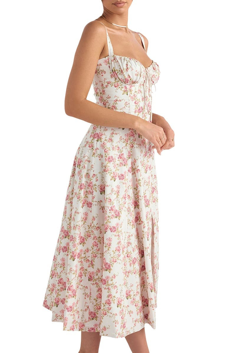 Bequemes und Blümchen Bustierkleid mit Taillenformung