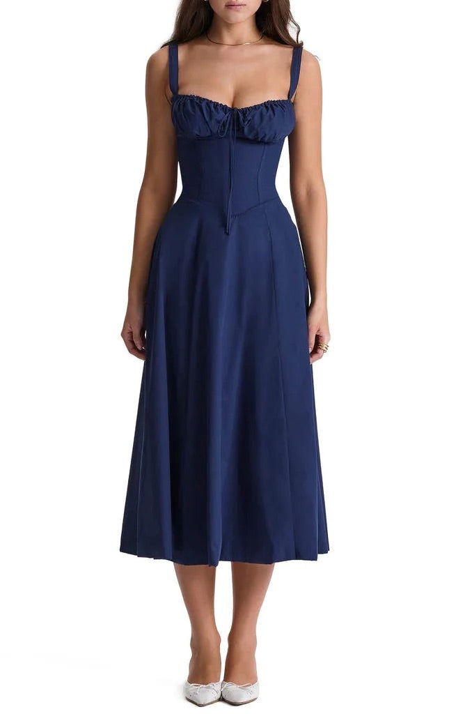 Bequemes und Blümchen Bustierkleid mit Taillenformung