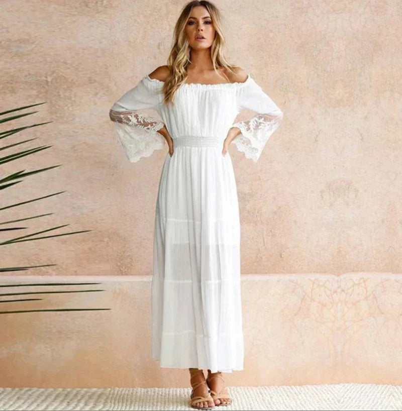 Weiches Kleid aus bestickter Spitze für besondere Anlässe