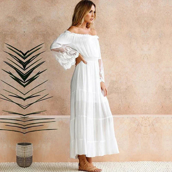 Weiches Kleid aus bestickter Spitze für besondere Anlässe