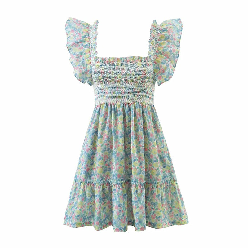 Weiches und Luftiges Blumenkleid mit Rüschen für dich