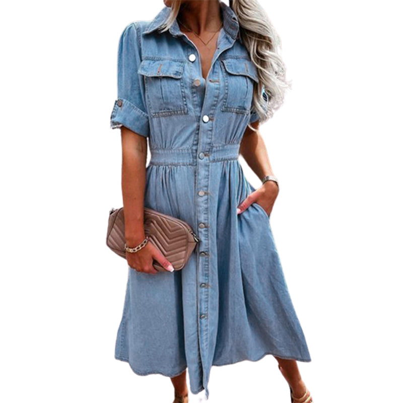Weiches Denim-Kleid Für Frauen Mit Stil und Komfort