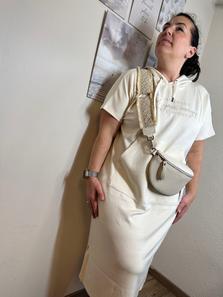 Bequemes Sweatkleid in Creme für dich, weich und cool