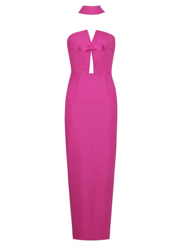 Elegantes Johanna – Trägerloses Maxi-Bandagekleid mit Cut-Outs