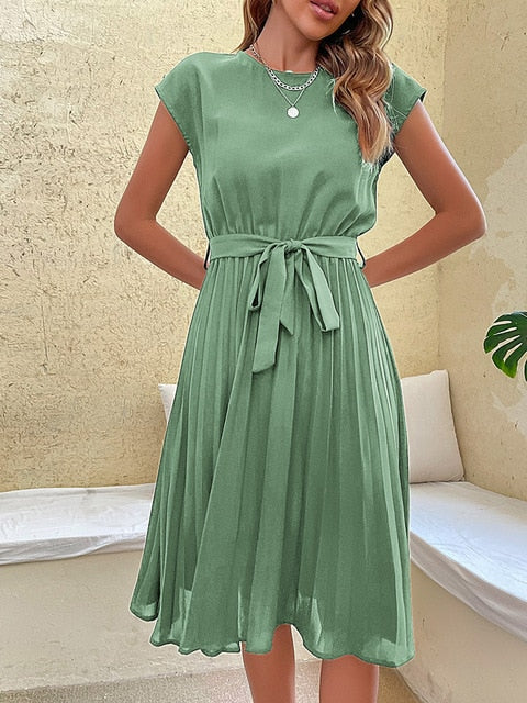Elegantes Emma -Kurzärmeliges Damenkleid für warme Tage
