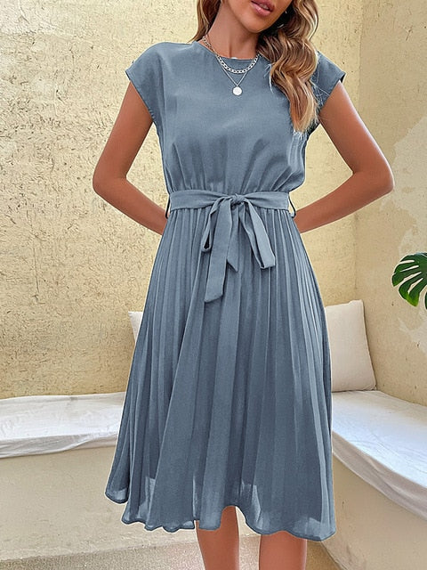 Elegantes Emma -Kurzärmeliges Damenkleid für warme Tage