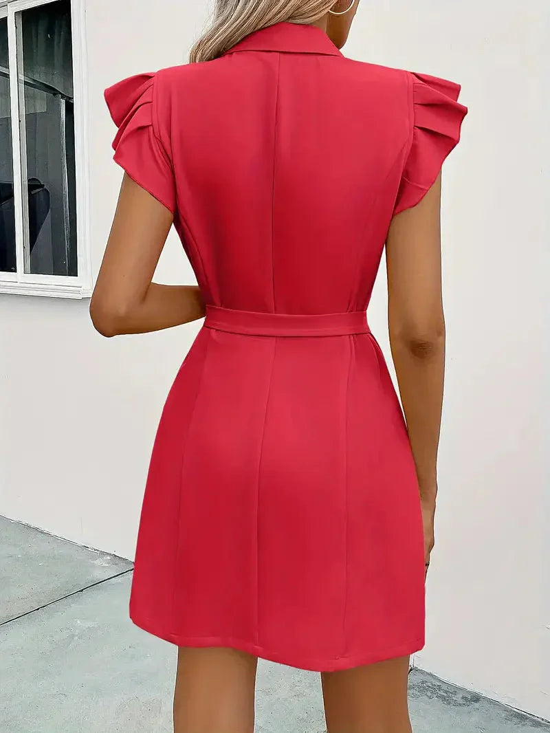 Elegantes Minikleid mit Knopfleiste und Gürtel