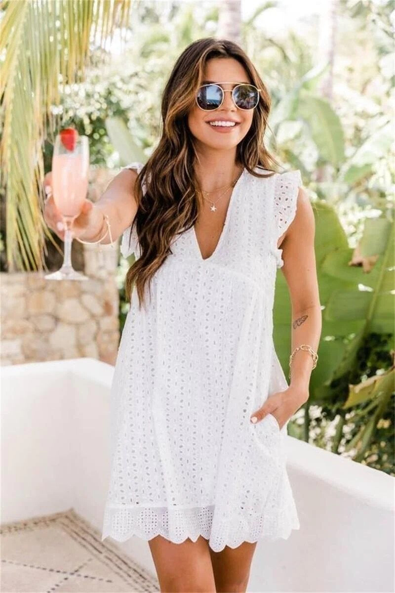 Elegantes Emma -Damen ärmelloses Minikleid für den Sommer