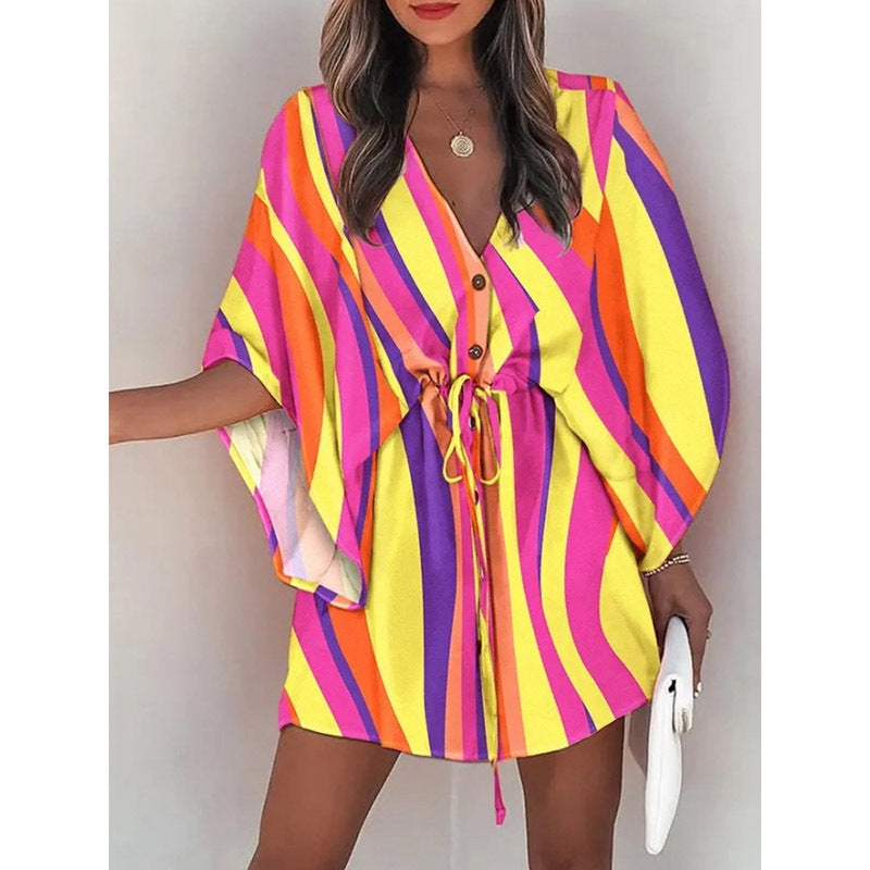 Weiches Kleid mit Blumendruck und schöner Taill für dich