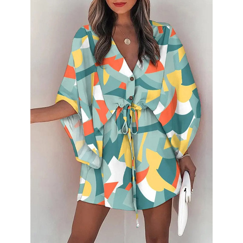 Weiches Kleid mit Blumendruck und schöner Taill für dich