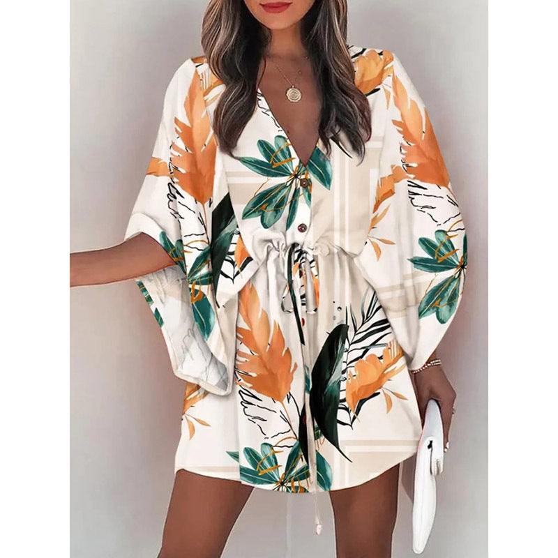 Weiches Kleid mit Blumendruck und schöner Taill für dich