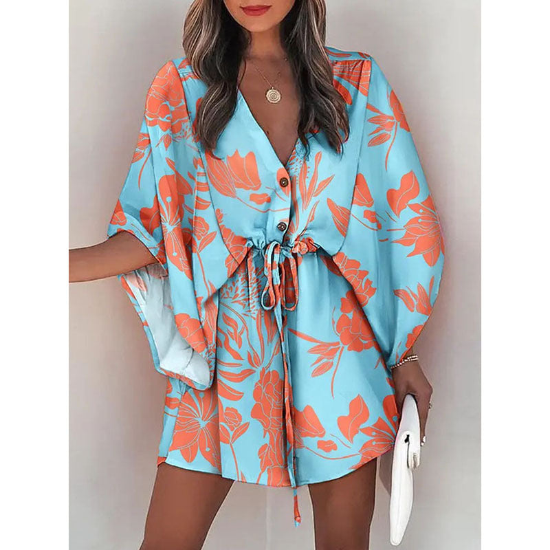 Weiches Kleid mit Blumendruck und schöner Taill für dich
