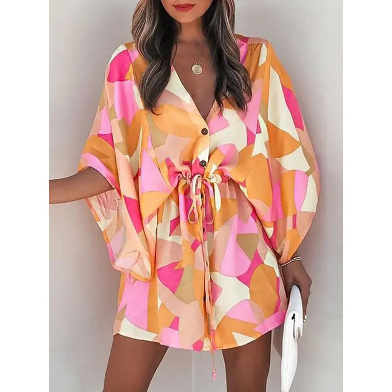 Weiches Kleid mit Blumendruck und schöner Taill für dich