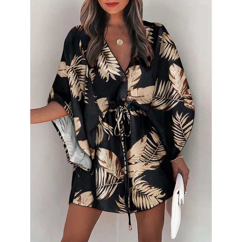 Weiches Kleid mit Blumendruck und schöner Taill für dich