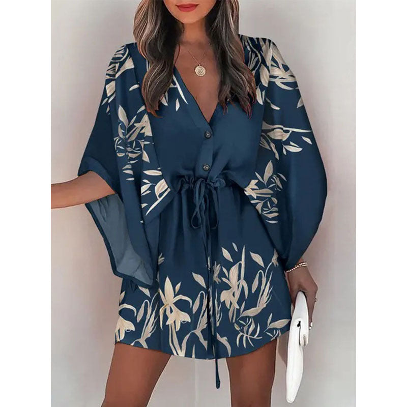 Weiches Kleid mit Blumendruck und schöner Taill für dich