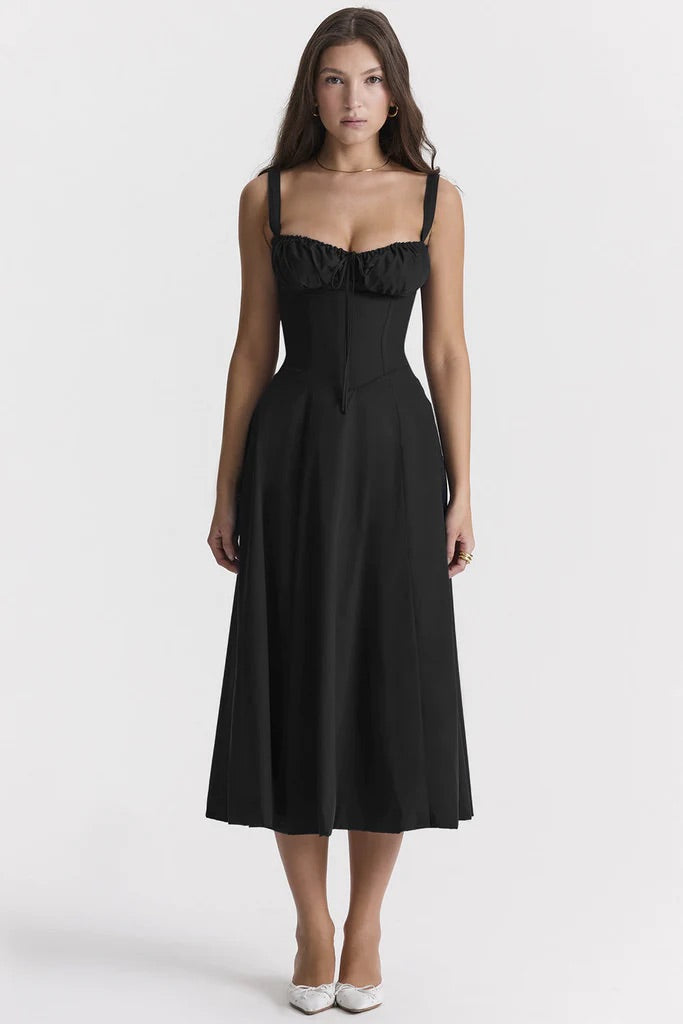 Bequemes und Blümchen Bustierkleid mit Taillenformung
