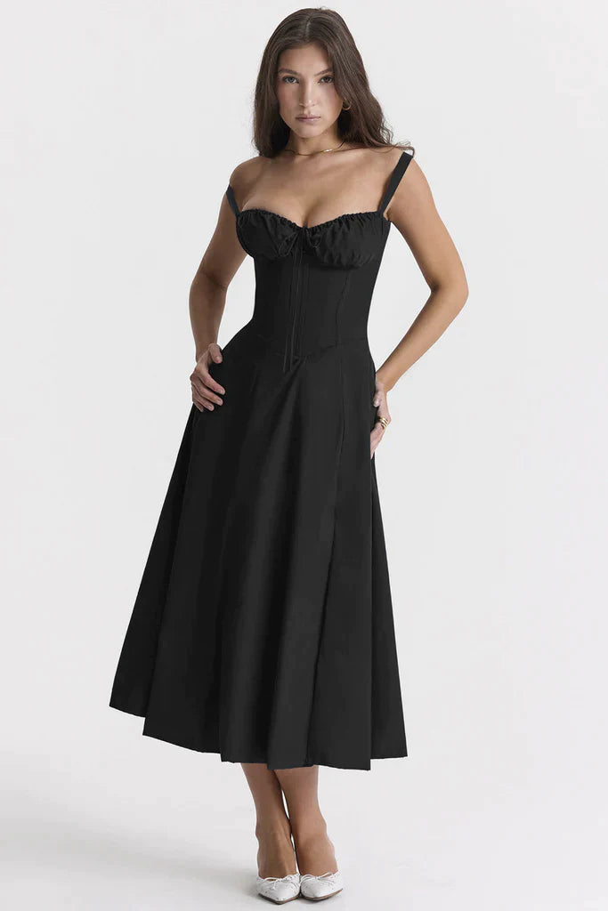 Bequemes und Blümchen Bustierkleid mit Taillenformung