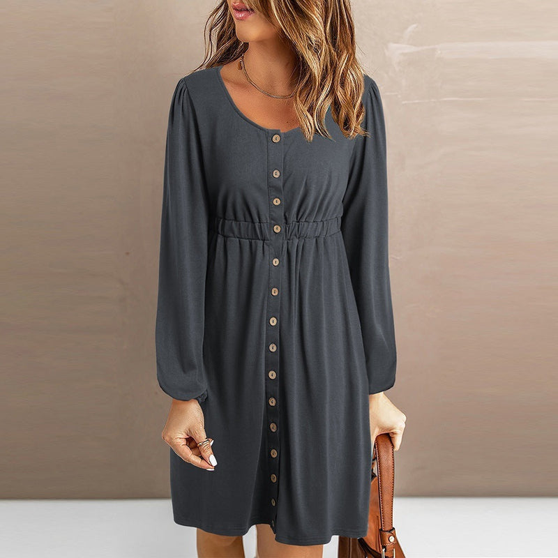 Elegantes Emma - Schlichtes Off-Shoulder Langarmkleid