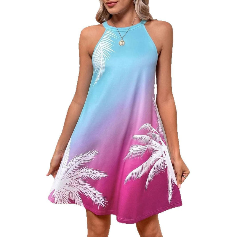 Elegantes Gradient Off-Shoulder Urlaubskleid für Sommer