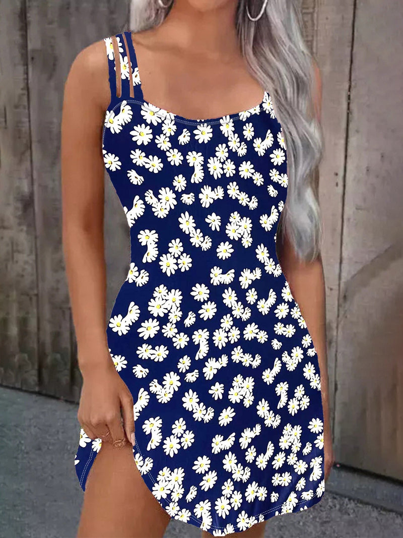 Bequemes Emma -Kleines Daisy Blumenmuster Mini-Kleid für Mädchen