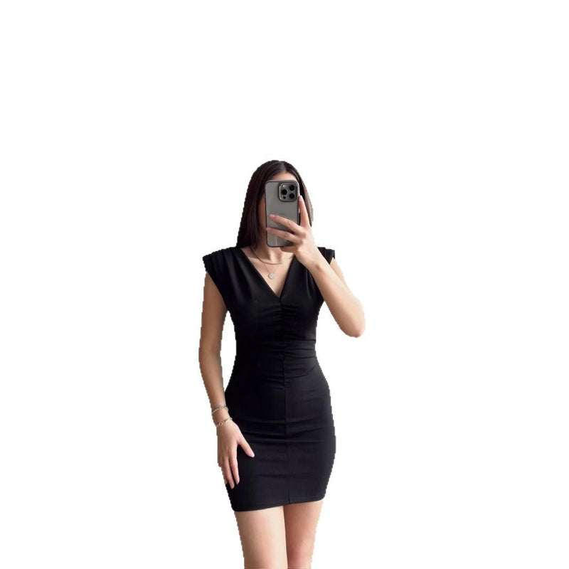 Elegantes Emma Kleid Mit Gepolsterten Schultern Für Damen
