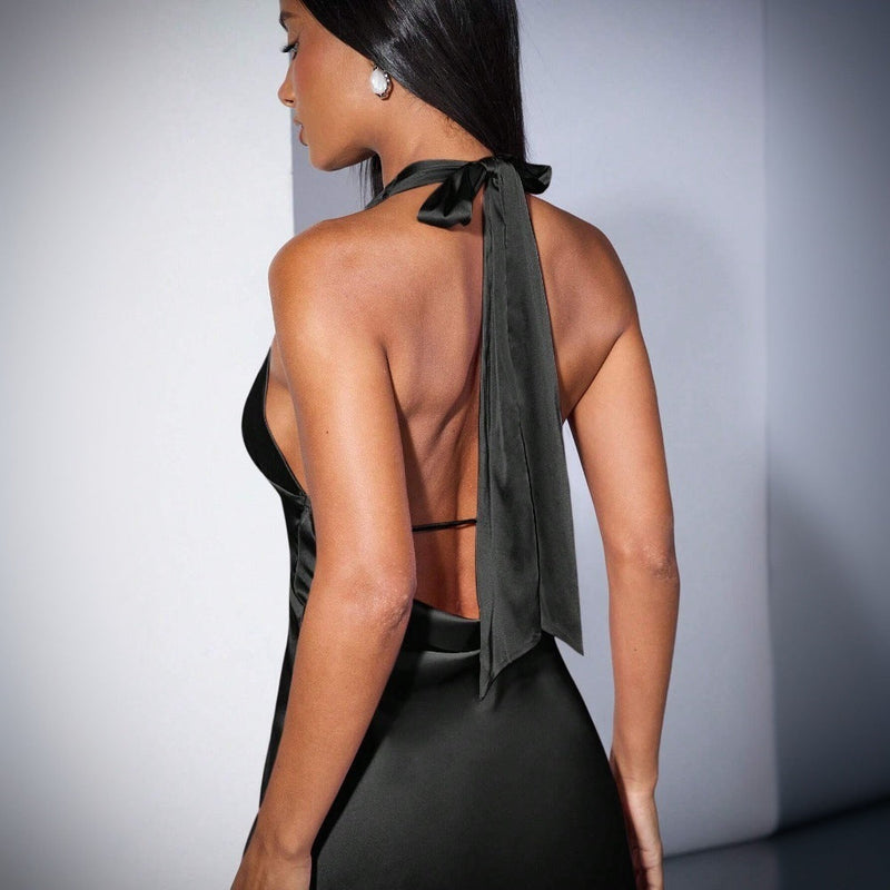 Elegantes Hoch Tailliertes Rückenfreies Kleid für Damen
