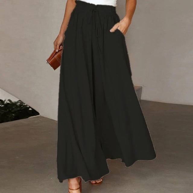 Melina  - Leichte Damen-Leinenhose mit weitem Bein für Frühling und Sommer