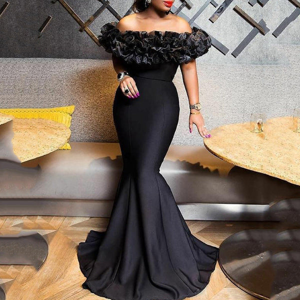 Elegantes Emma -Blatt Rüsche Ein Schulter Mini Kleid