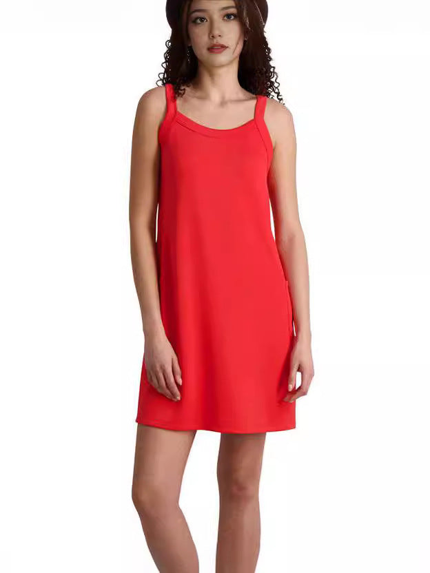 Elegantes Emma -Französischer Stil Spaghetti-Träger Kleid