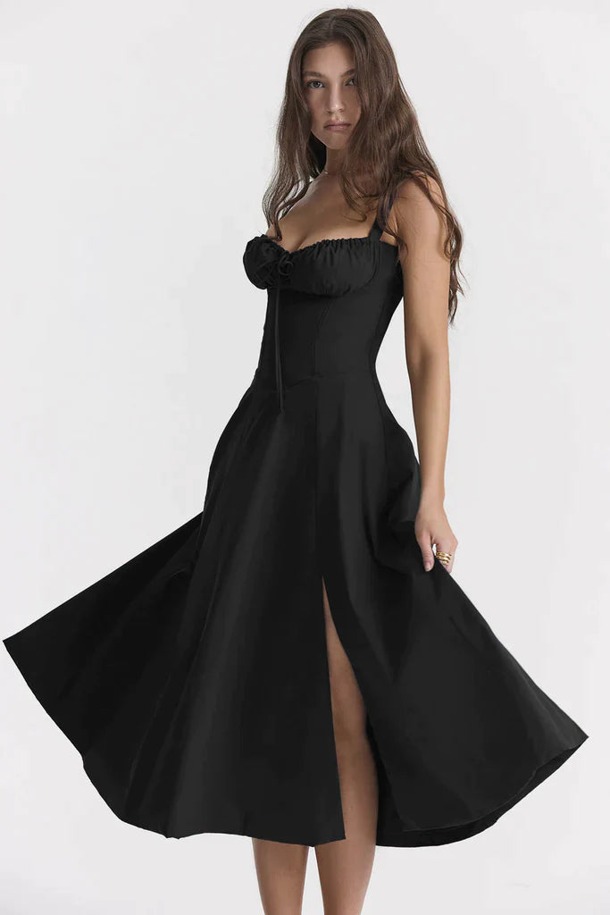 Bequemes und Blümchen Bustierkleid mit Taillenformung