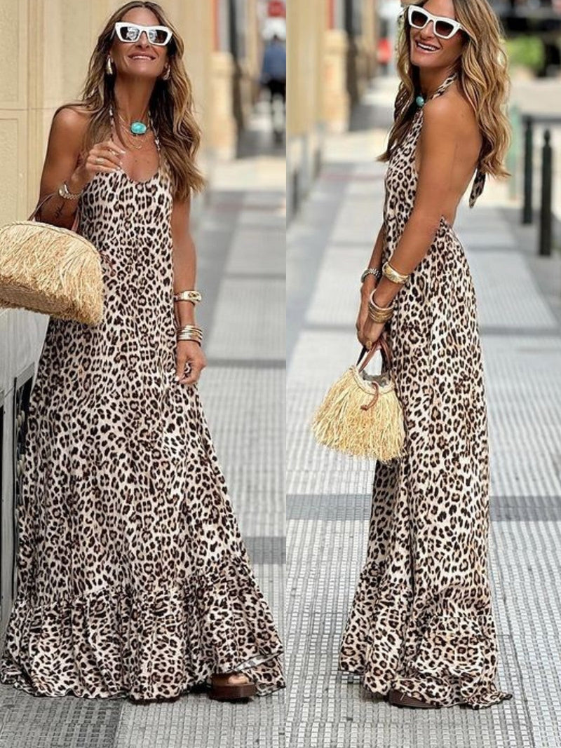 Elegantes Kleid mit Leopardenmuster für dich im Stil