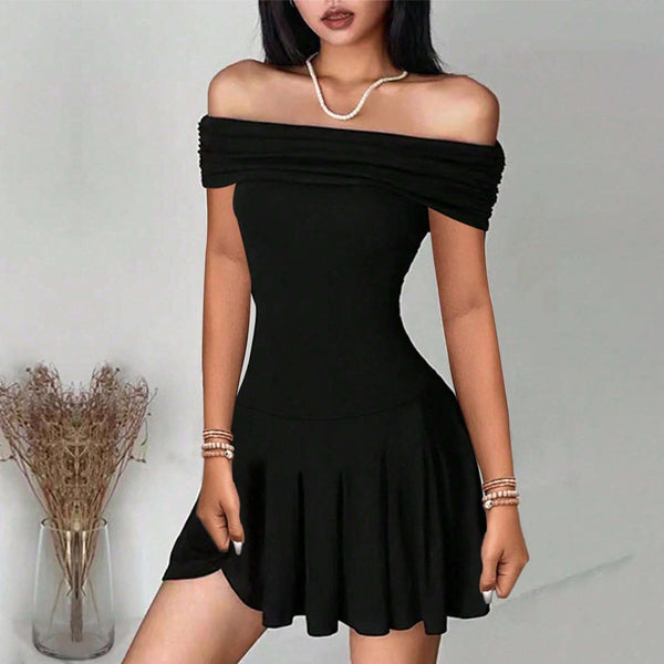 Elegantes Emma -Schlüsselbein Off-Shoulder Kleid für Frauen