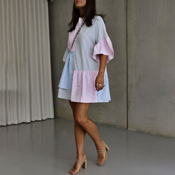 Buntes Luftiges Kleid für Dich | Leichtes Color Block Kleid