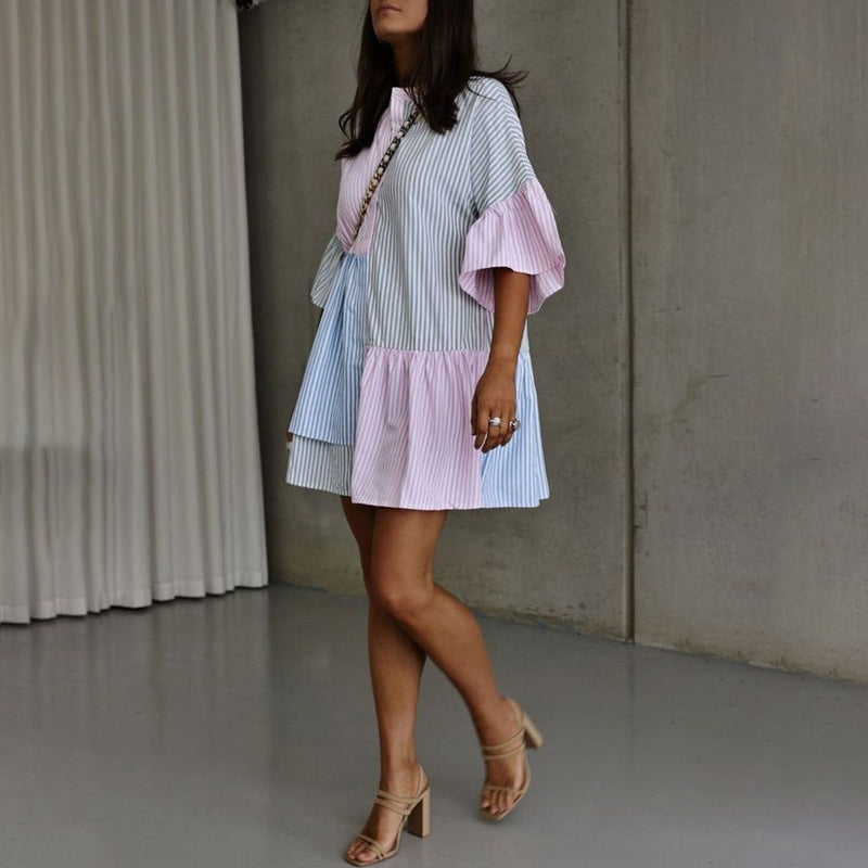 Buntes Luftiges Kleid für Dich | Leichtes Color Block Kleid