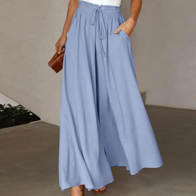 Melina  - Leichte Damen-Leinenhose mit weitem Bein für Frühling und Sommer