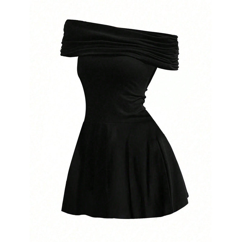 Elegantes Emma -Schlüsselbein Off-Shoulder Kleid für Frauen
