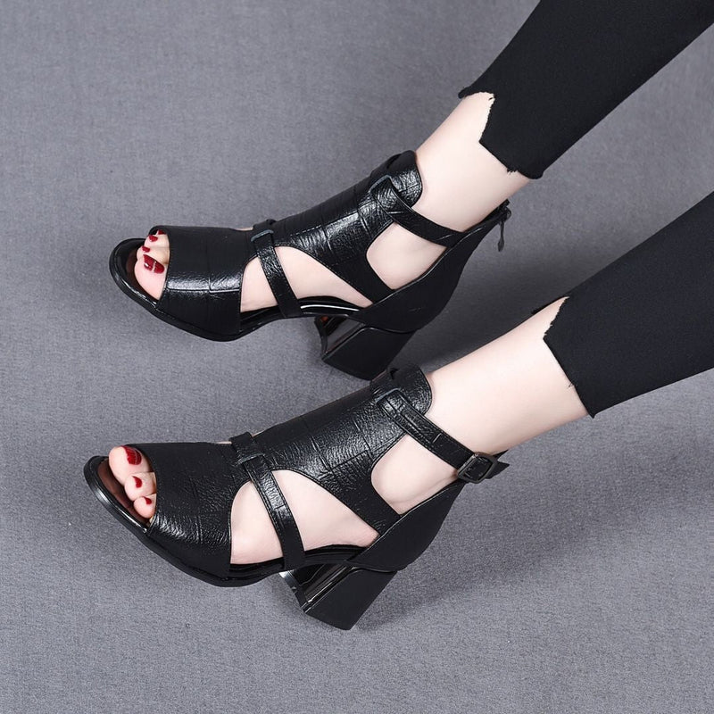 Bequeme Leichtes Peep-Toe Sandalen für dich im Sommer