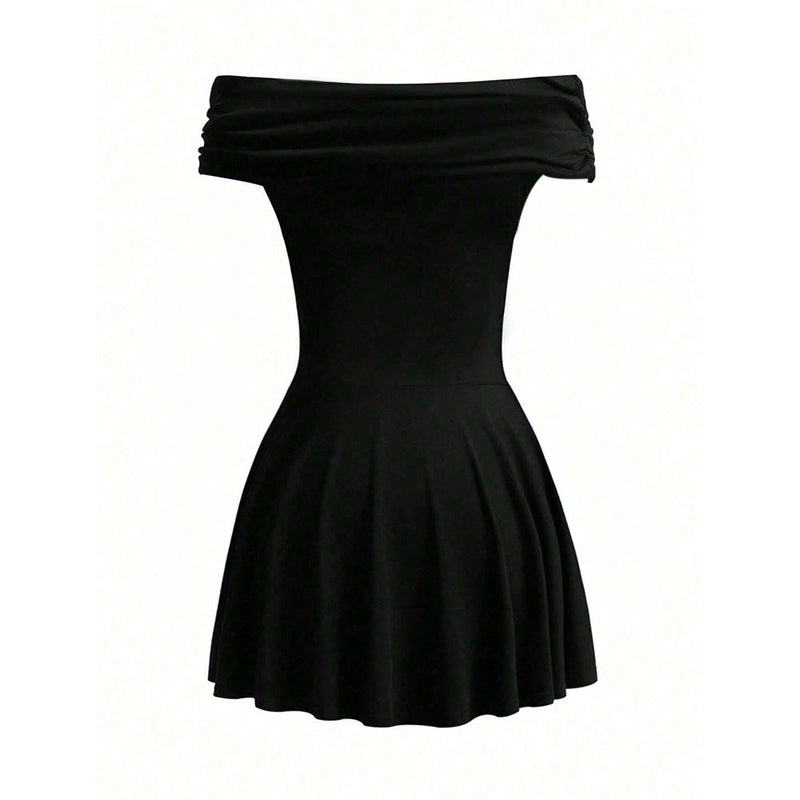 Elegantes Emma -Schlüsselbein Off-Shoulder Kleid für Frauen
