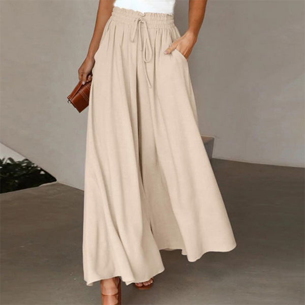 Melina  - Leichte Damen-Leinenhose mit weitem Bein für Frühling und Sommer