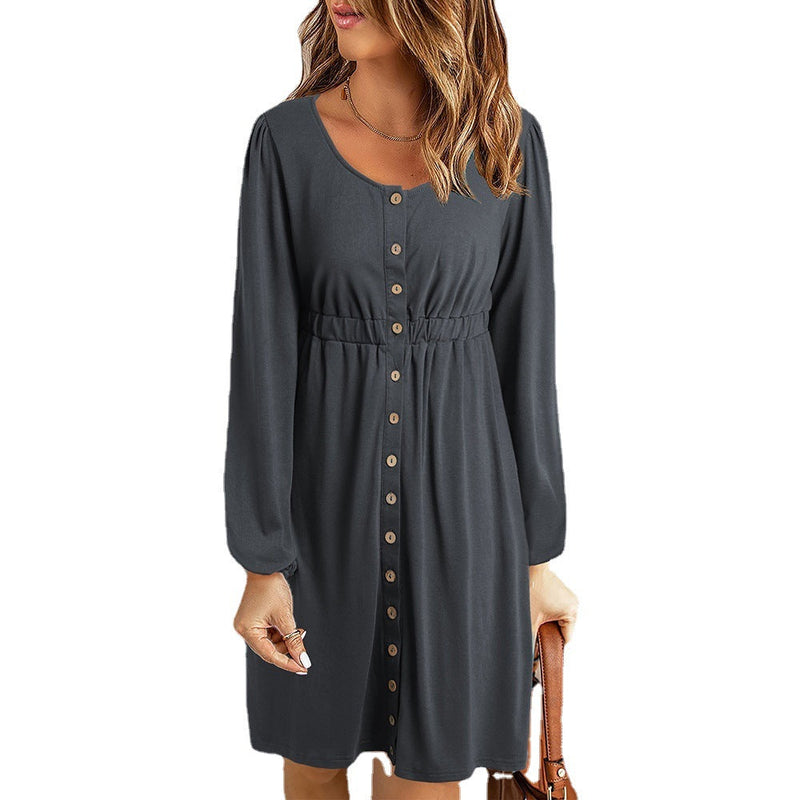 Elegantes Emma - Schlichtes Off-Shoulder Langarmkleid